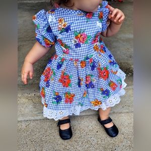 The Little Trotter Inc Purple Checkered Floral Vintage 2T Dress NWT